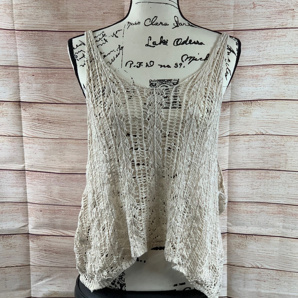 Knit Tank Top with 3/4 Sleeve Cardigan Cover - Picture 2 of 10